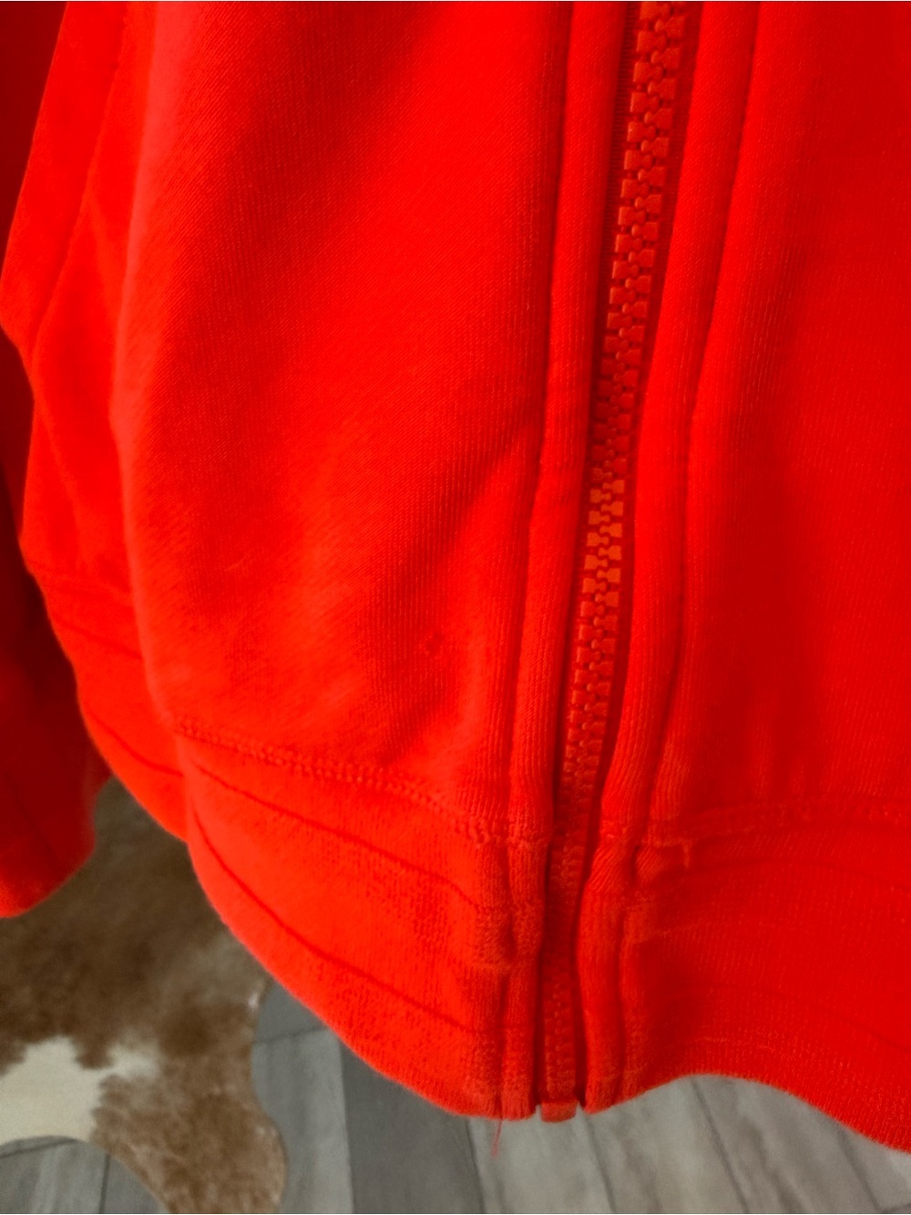 Psycho Bunny Bright Red Full-Zip Hoodie with Logo Patch - Picture 5 of 5